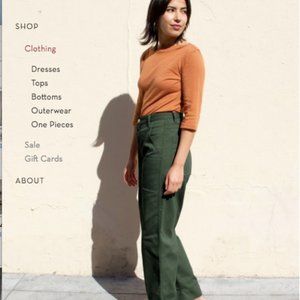 Cotton "Painter Pants" in Evergreen // Size XS